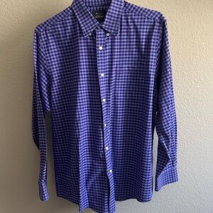 Men’s Purple Check Button-Down Dress Shirt